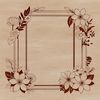 A digital frame template with floral patterns, designed for cutting machines.
