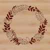An SVG illustration of a decorative floral wreath suitable for various cutting machines or digital applications.