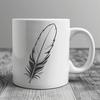 Vector Feather Design Illustration A detailed illustration of a feather with bold lines and shapes, suitable for vector design projects.