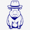 Capybara Illustration Vector Graphic A detailed illustration of a capybara in a neutral pose, suitable for vector graphic design projects.