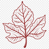 Hand-Drawn Leaf Silhouette Design An intricate, hand-drawn design featuring a stylized leaf silhouette for use in graphic design projects.