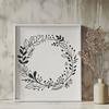 Floral Wreath Design Vector Graphic A digital floral wreath design created as an editable vector graphic.
