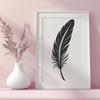 Free Scalable Feather Image A scalable digital representation of a feather with precise lines and curves.