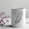 A high-quality digital illustration of a single bird's feather in vector format.