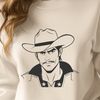 A Rugged Line Art Cowboy Illustration A line art illustration of a cowboy, created as a vector graphic.