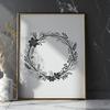 Beautiful Floral Wreath Design for Cricut or Laser Cutter A floral wreath design in vector format, suitable for cutting with a Cricut or laser cutter.