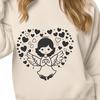 Beautiful Winged Cherubim Design An SVG angel design featuring a winged cherubim with a heart symbol, suitable for digital cutting machines like Cricut.