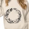 A floral wreath design suitable for digital cutting machines like Cricut.