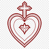 Beautiful Sacred Heart Symbol SVG File Simple design of a Sacred Heart icon suitable for various applications.