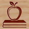 Free Teacher Holding Apple Book Icon SVG illustration of a teacher holding an Apple Book for educational purposes.
