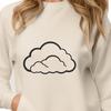 Neutral Background Puffy Cloud SVG A stylized illustration of a white puffy cloud in a neutral background, designed as a vector graphic.