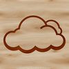A stylized illustration of a white cloud against a light blue background, suitable for digital design projects.