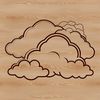 A scalable graphic representation of a cloud, suitable for digital design and cutting applications.