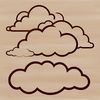 Blue Sky with White Cumulus Cloud A stylized representation of a white cloud against a clear blue sky, suitable for graphic design projects.