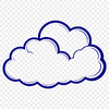 A stylized graphic representation of a cloud in vector format.