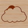 Simple Cloud Vector Art A simple illustration of a white cloud with fluffy edges, suitable for vector graphics and cutting machine designs.
