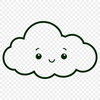 Beautiful Sky Icon Illustrative representation of a white fluffy cloud in the sky.
