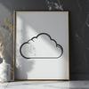 A stylized illustration of a white puffy cloud in the sky, suitable for graphic design projects.