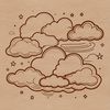 A white, puffy cloud icon in vector format, ideal for digital designs and crafts.