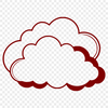 A stylized representation of a cloud in vector format.