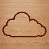A simple vector illustration of a white cumulus cloud in various shapes and sizes.
