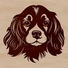 Free Cocker Spaniel Clip Art A detailed vector illustration of the head of a Cocker Spaniel dog.