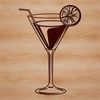 SVG Vector Art Cocktail Design A graphic illustration of a cocktail in a glass, designed as a vector art template.