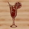 Hand-Drawn Cocktail Illustration An ornate design featuring a cocktail served in a glass.