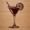 SVG Cocktail Clip Art Graphic Vector graphics design featuring a cocktail served in a clear glass.
