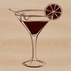 SVG Cocktail Art A stylized drawing of a cocktail served in a glass, created using SVG format.