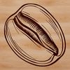 A single coffee bean icon, suitable for graphic design projects.
