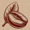 A detailed outline of a coffee bean, suitable for cutting or laser engraving designs.