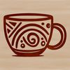 A simple SVG design of a coffee cup with clean lines and bold shapes, suitable for vector art and graphics projects.