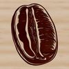 A single coffee bean illustrated in vector format as a simple design element for various applications.