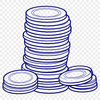 Digital Coin Collection A collection of digital coins in various designs and shapes for easy editing and customization.