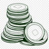 Money Collection Vector Graphics A set of coins in various denominations and designs, depicted as a vector graphic illustration.