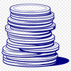 Beautiful Coins SVG File A collection of colorful digital coins in various denominations.