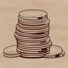 Stacked Currency Icons A set of stackable coins in various denominations, suitable for vector design projects.
