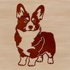 A standing dog breed, specifically a Corgi, depicted in a vector format.