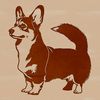 Corgi Clip Art Free Download A small, fluffy dog standing on its hind legs, suitable for printing or cutting with a laser cutter.