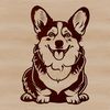 Free Corgi Clip Art Download A cute Corgi sitting on the ground, depicted as a vector illustration suitable for digital use.