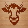 Bovine Beauty Illustration A detailed illustration of a cow's head with farm animal features, suitable for vector art designs.