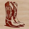 Rustic Western Boot Design Vector illustration of cowboy boots, suitable for cutting machines like Cricut or laser cutters.