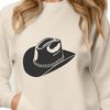 Vintage Cowboy Chapeau Vector Graphic A traditional Western-style cowboy hat with a wide brim and high crown.