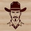 A cowboy illustration created as a vector design for digital use.