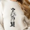 Free Digital Cowboy Graphics Vector Art A digital illustration of a classic cowboy in a Western setting.
