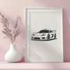 A detailed vector illustration of a racing car, ideal for digital design projects.