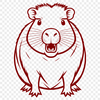 Largest Rodent Illustration in Vector Format A detailed illustration of a capybara, the world's largest rodent, depicted in vector format.