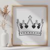 Stylized Crown Illustration A stylized crown illustration created using vector art techniques for various design projects and commercial uses.