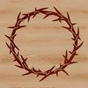 Crown of Roses and Thorns SVG Design A detailed illustration of a crown made from thorny branches, suitable for vector art projects.